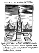 Obelisk, Obeliscus in Horto Mediceo, Guglia nel Giardino de Medici, Rome, Italy, Historical,