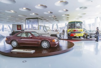 Mercedes-Benz 500 SL from 1991 driven by Princess Diana, Lady Di. The Mercedes-Benz Museum in