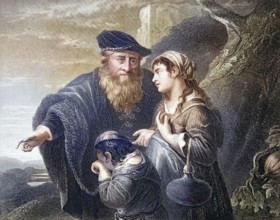 Abraham, according to the biblical book of Genesis one of the three patriarchs of the people of