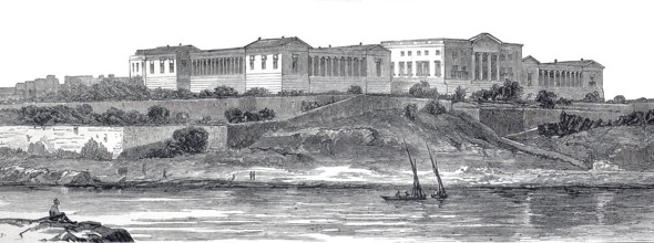 The military hospital in Malta in 1883, Historical, digitally restored reproduction from a 19th
