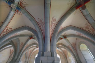 Vaults of the late Romanesque Bruderhalle, built around 1200, painted in 1528, Bebenhausen