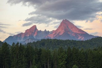 Morning alpenglow with a view of the Watzmann
