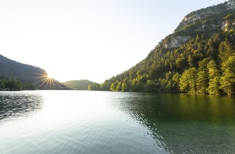 Sunrise in summer at Lake Thumsee near Bad Reichenhall