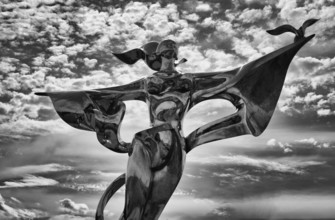 Statue of Peace, Statue de la Paix, by Yao Yuan, Grandcamp-Maisy, Normandy, Calvados, France