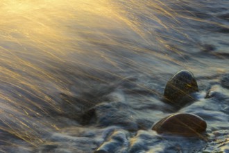 Wave breakers at rocky shoreline, Ruegen Island, Mecklenburg-Western Pomerania, Germany