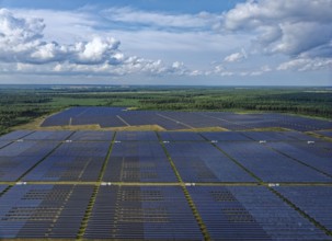 Krempendorf solar park in the municipality of Marienfließ. Prignitz, Brandenburg, Germany
