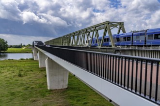De Massover cycle path bridge, over the Meuse south of Nijmegen, near Cuijk, part of the