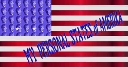 Symbolic image, Trump as owner of the USA, no more United States, democracy versus autocracy,