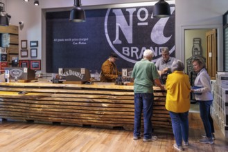 Visitors shopping in the store at the Jack Daniel Distillery in Lynchburg, Tennessee
