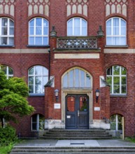 Historic brick building on the grounds of the Charité Campus Mitte, Berlin, Germany