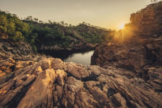 Sunrise Edith Falls in northern Australia, Australia