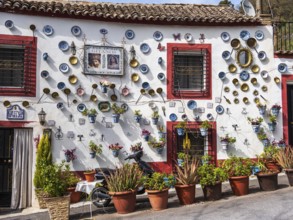 House casa la sevillana, decorated white house, Granada, Andalusia, Spain