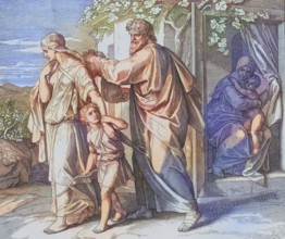 Biblical story, Hagar, an Egyptian slave who is given to Abraham as a woman and becomes the mother