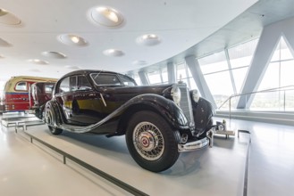 Mercedes-Benz 320 streamlined saloon from 1939. The Mercedes-Benz Museum in Stuttgart presents a
