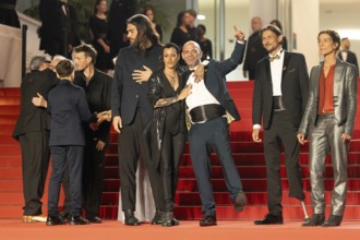 Cannes, France - 15.5.2024: Sergi López, Bruno Núñez, a güst, Óliver Laxe, Jade Oukid, Richard