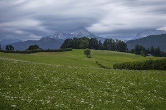 Dramatic weather over the Alps in Berchtesgadener Land with a view of the Watzmann