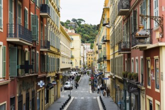 Alley in the old town, Nice, Alpes Maritimes, Provence Alpes Cote d'Azur, French Riviera, South of
