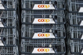 Coop shopping trolley, Interlaken, Bern, Switzerland
