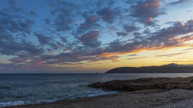 Sunset at Stella Gulf, Elba Island, Tuscan Archipelago National Park, Tuscany, Italy