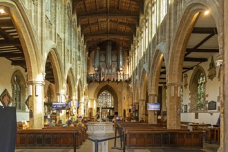 Interior view, Holy Trinity Church, where William Shakespeare was baptised and buried,