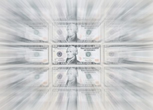 10 US dollar notes, 10 dollar banknotes, zoom effect