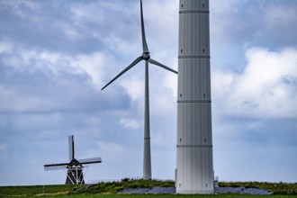 Westereems and Growind wind farms, over 80 wind turbines in total, at the Eemshaven seaport,