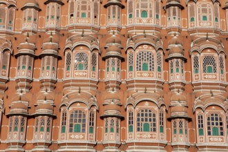 Hawa Mahal or Palace of the Winds in the old city centre, Jaipur, Rajasthan, India