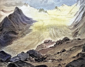 The Gurgler Glacier in the Ötztal Alps Tyrol, Austria, illustration, published 1890, reproduction,