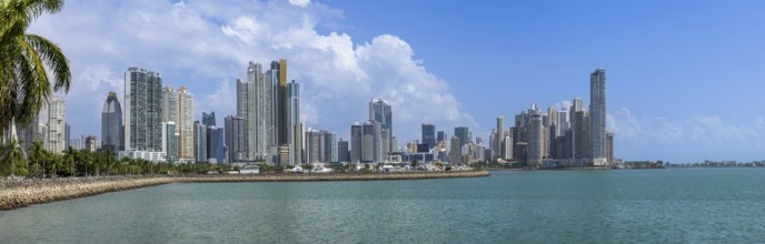 Panoramic view of skyline of Panama City downtown and financial center