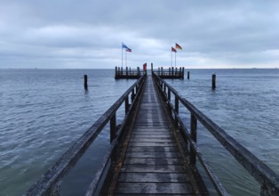 Sailors' Bridge, one of several sea bridges on Föhr, Wyk auf Föhr, North Frisia,