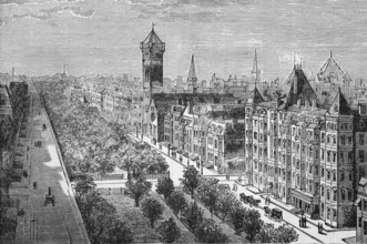 Commonwealth Avenue, Boston, c. 1870, America, digital reproduction of a historical original