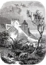 Dieppe Castle, Chateau de Dieppe, 1865, Normandy, France, digitally enhanced reproduction from a