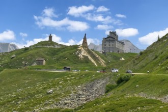 View from south on pass summit of Colle del Piccolo San Bernardo, Col du Petit Saint Bernard Little