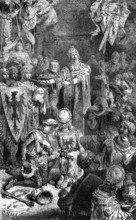 The court in Mainz, today Mainz, Germany of Frederick Barbarossa, a German Emperor of the Holy