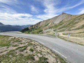 Northern ascent mountain road Alpine road with serpentines above tree line shortly in front of the