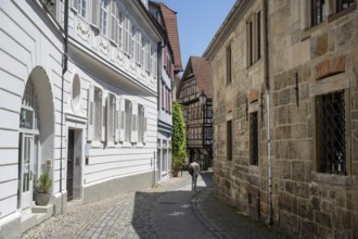 The Webergasse in the historic old town of Esslingen with the Konstanzer Pfleghof, Esslingen am