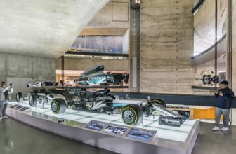 The Mercedes-Benz Museum in Stuttgart presents a journey through the automotive history of the