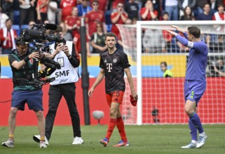 Farewell to Thomas Mueller FC Bayern Munich FCB (25) from the Bundesliga, TV team, goalkeeper