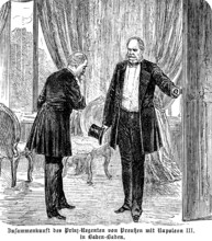 Meeting of the Prince Regent of Prussia with Napoleon III in Baden-Baden, Franco-Prussian War,