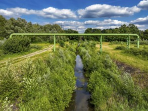 Bottrop, North Rhine-Westphalia, Germany - Renaturalised Boye, the tributary of the Emscher, has