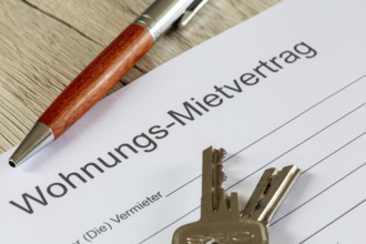 Close-up of a symbolic rental agreement