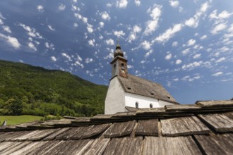 St George's Church in Nonn, Bad Reichenhall. Blue and white sky with a few clouds