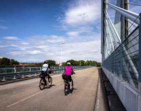 The factory bridge over the River Main in Kelsterbach, Hesse, Germany