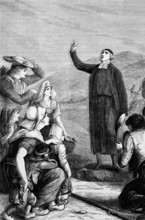 An expelled priest teaches in fields in the Gironde, part of the Aquitaine region in south-west