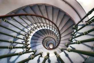 Old staircase with beautiful spiral staircase, Zurich, Switzerland