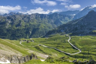 View from elevated position on last section of south ramp alpine road pass road mountain road