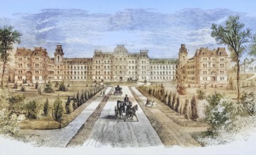 Vassar College, Poughkeepsie, New York, 1870s, America, digital reproduction from American