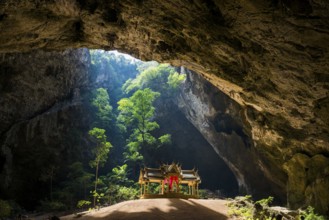 Temple in a stalactite cave, Phraya Nakhon Cave, Khao Sam Roi Yot National Park, Hua Hin, Prachuap