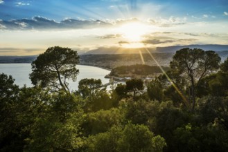 Panorama, Sunset, View from Mont Boron, Nice, Alpes Maritimes, Provence Alpes Cote d'Azur, French