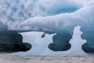 Iceberg, blue glacier ice, Konowbreen, Scandinavia, Svalbard